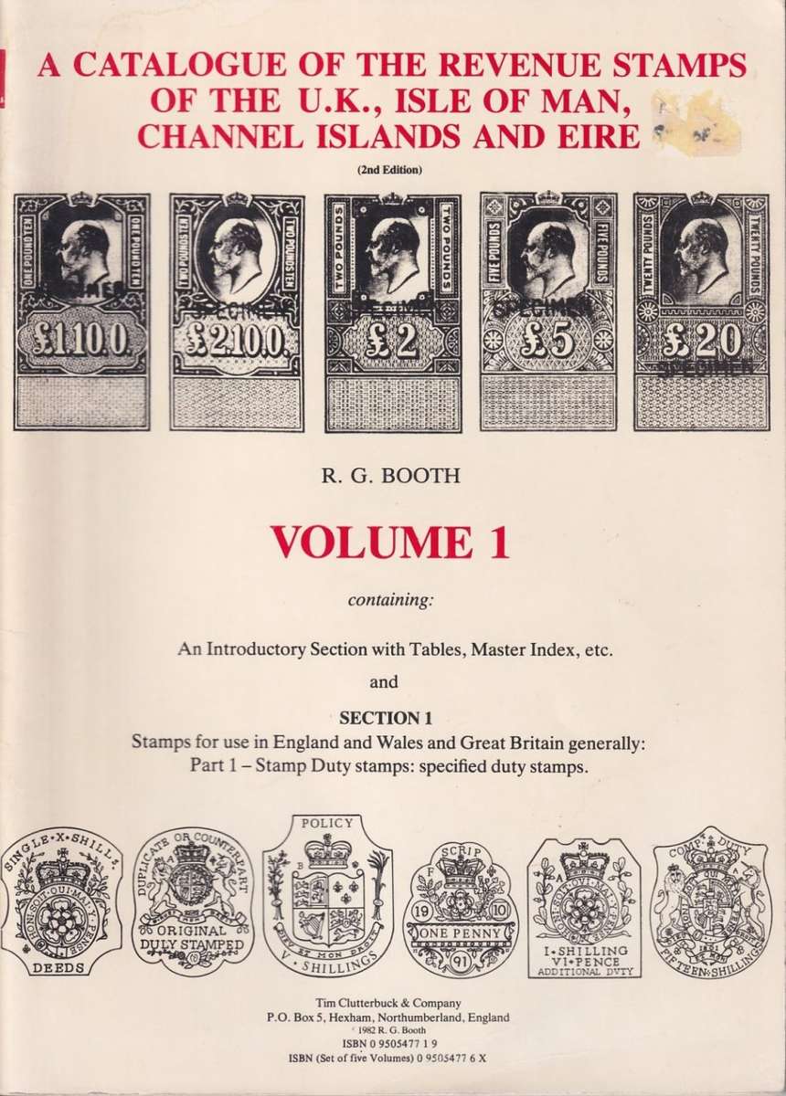 Catalogue of the revenue stamps of the UK, Isle of Man, etc. in 3 volumes